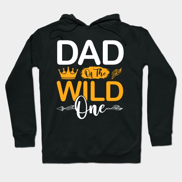 Dad of The Wild One Girl Birthday Matching Family Party Hoodie by Albatross